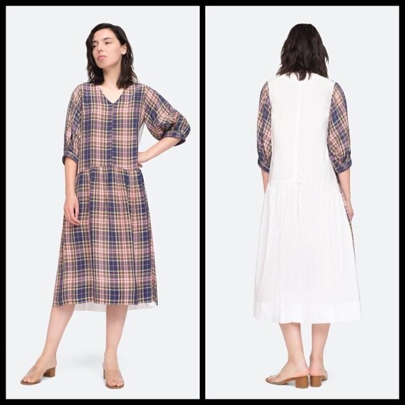 💕SEA NEW YORK💕 Rooney Relaxed Midi Dress ~ Plaid Size 2 - Picture 5 of 16
